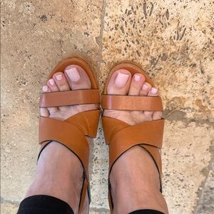 Stuart Weitzman Brown Strappy Sandals